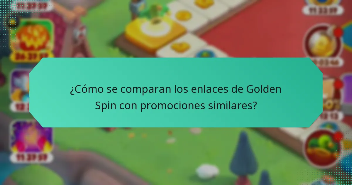 ¿Cómo se comparan los enlaces de Golden Spin con promociones similares?